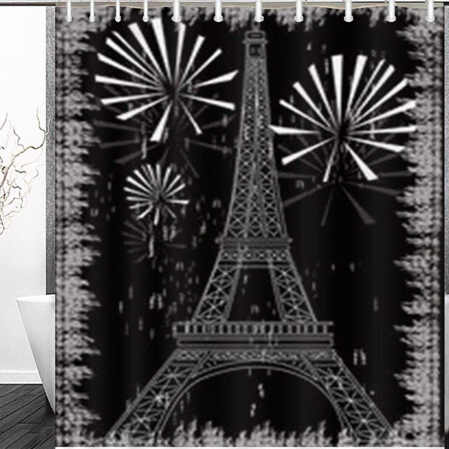 ABPHQTO Grunge Torre Eiffel Edificios Monumentos Cortina de ducha 150x180 cm
