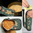 thumbnail image 5 of Yayeee Oven Mitts and Pot Holder Set of 4 Heat Resistant Kitchen Gloves Baking Hot Pad, Brown Christmas Gingerbread, 5 of 5