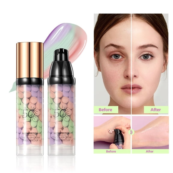 3 In 1 Primer for Face Before Makeup, Corrector Primer Concealer Makeup Base, One Step Color Corrector, Makeup Primer Oil Control & Concealer Skin Tone Correcting,Mothers Day Gifts
