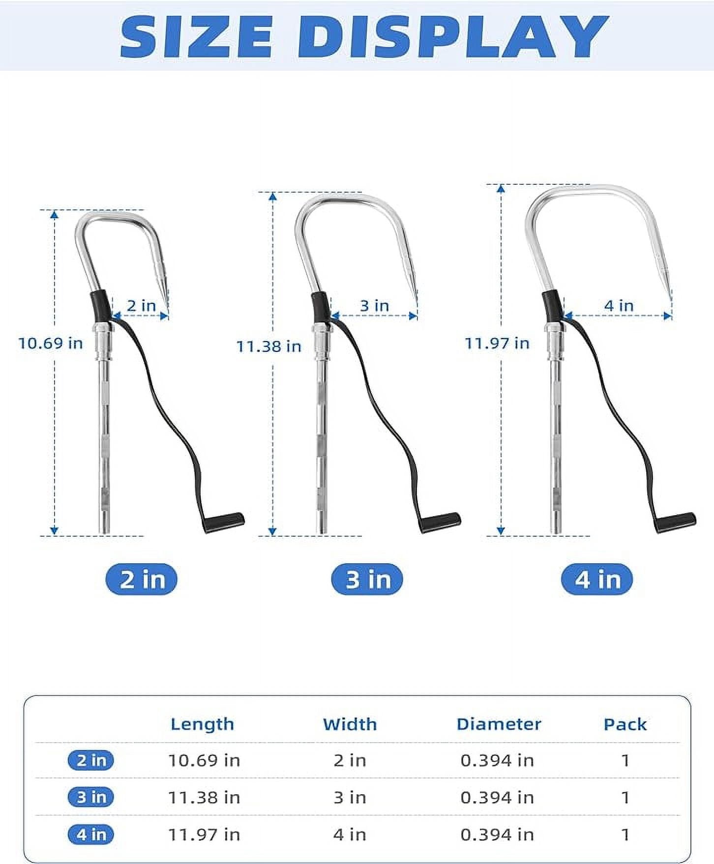 BLUEWING Fishing Gaff Hook Extra Sharp 316 Stainless Steel Spear Hook for Fishing Gaff Saltwater Harpoon Hook with Protection Cover for Mahi Mahi Tuna Wahoo 1pc, 2in