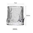 thumbnail image 2 of Vaso con textura de corteza, vaso de vidrio transparente de 300 ml for agua, zumo, bebidas y whisky., 2 of 5