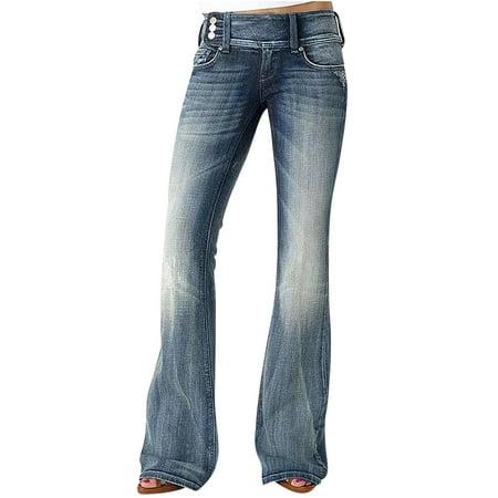 Auroural Women Jeans Plus Size Fashion Ladys High Waisted Lacing Loose And Comfortable Stretch Wide Leg Straight Pants