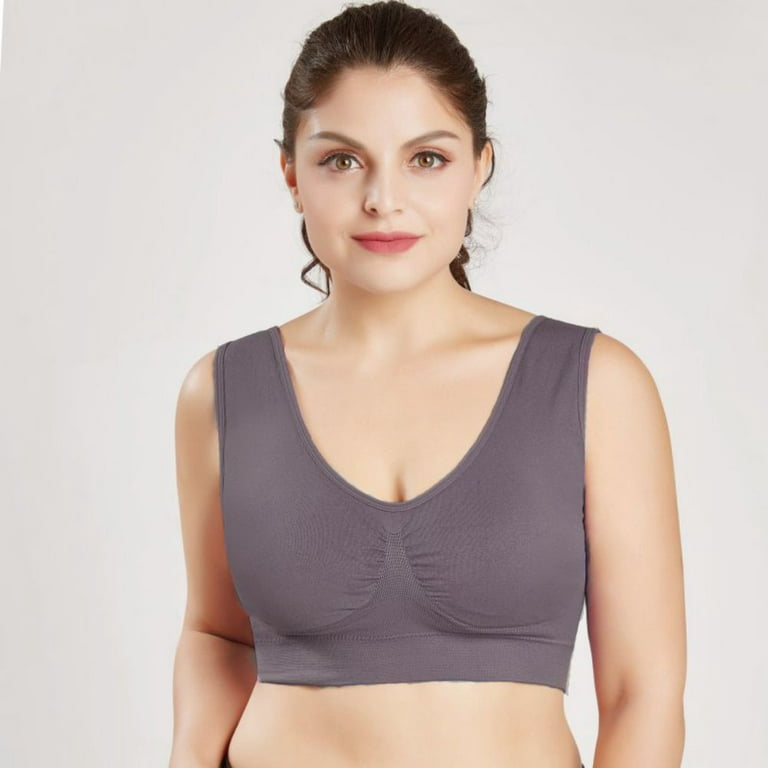 Spdoo Compression Wirefree High Support Sports Bra Removable Padded Racerback  Bras for Women Plus Size Everyday Wear, Exercise and Offers Back  Support,Bean Paste Purple 4XL 