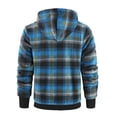 thumbnail image 5 of Mens Flannel Shirt Jacket Sherpa Lined Plaid Full Zip Hoodie Winter Fleece Coat Cotton Outwear for Winter, 5 of 5