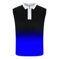 thumbnail image 3 of Plebaso Tank Tops for Men Casual Quarter Zip Collared Tee Shirts Sleeveless Gradient Color Fashion Shirts, 3 of 4