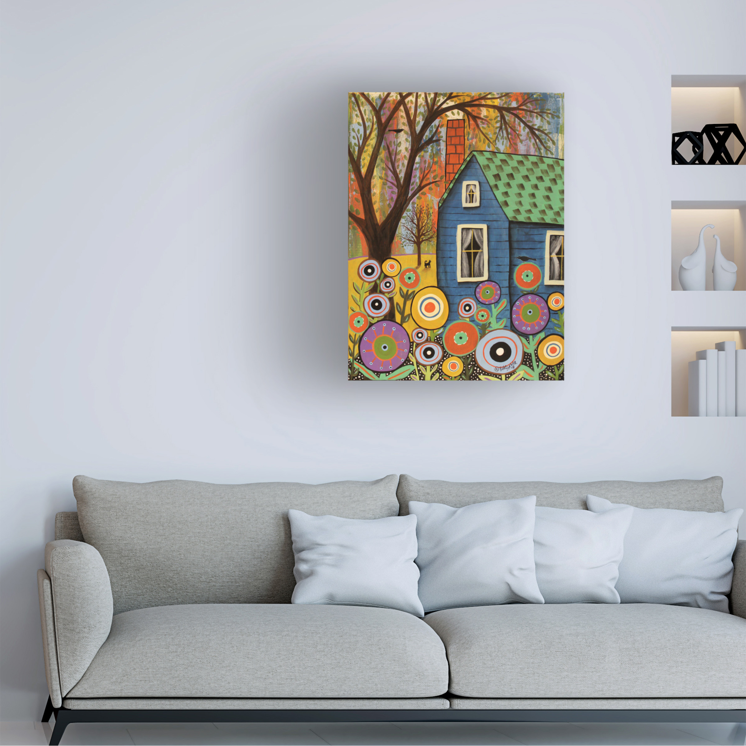 Karla Gerard 'Blue Cottage' Canvas Art