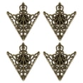 thumbnail image 1 of 2 pares de pines de cuello de triángulo hueco para hombres, broches de triángulo floral retro para la decoración de ropa de traje de hombres y mujeres, bronce antiguo, 1 of 6