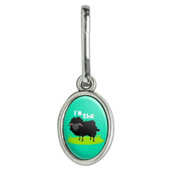 I'm The Black Sheep Funny Antiqued Oval Charm Clothes Purse Suitcase Backpack Zipper Pull Aid