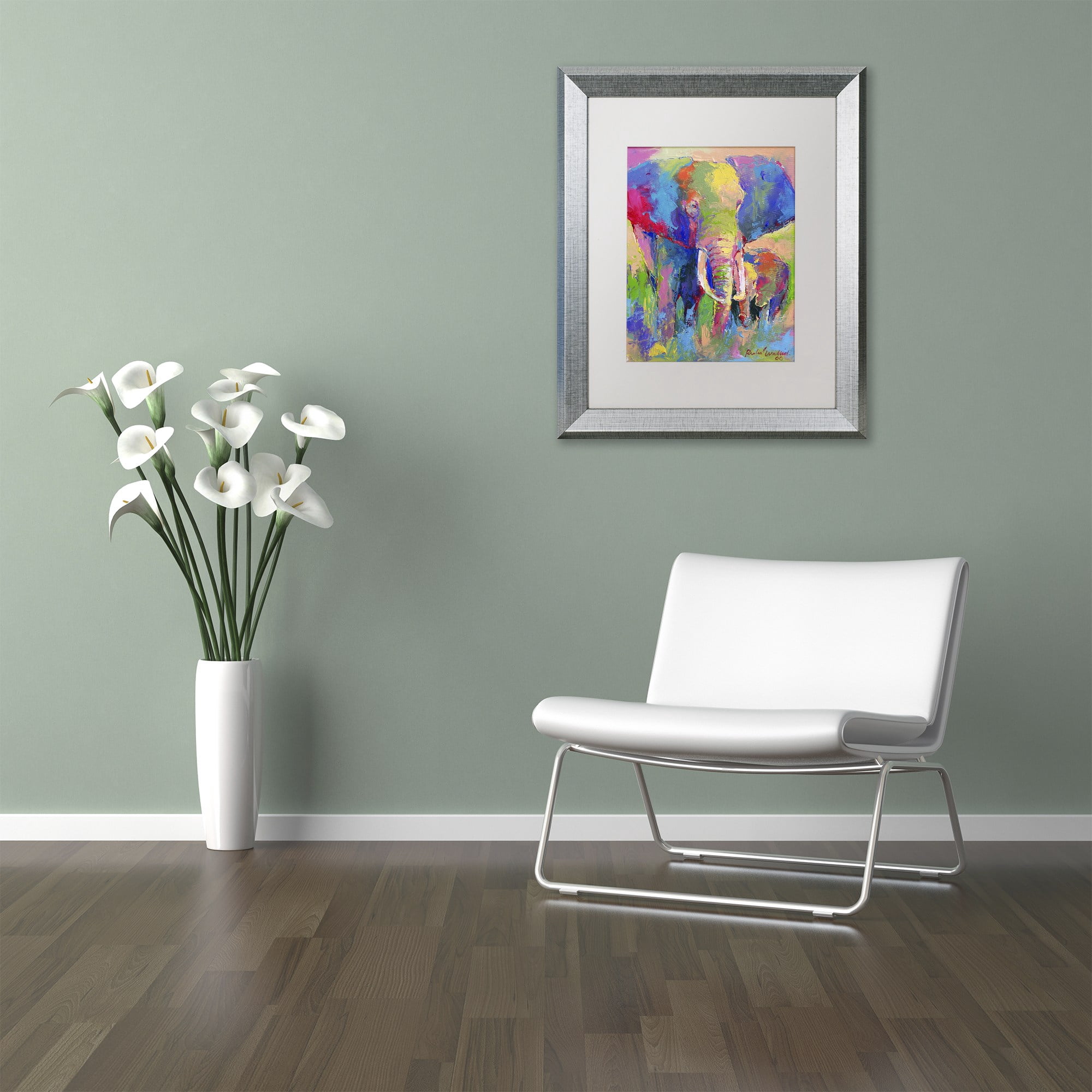Richard Wallich 'Elephant 1' Matted Framed Art