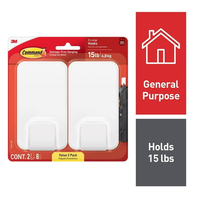 Command Jumbo and X-Large Hooks, 17011-2EF