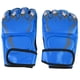 thumbnail image 1 of Guantes de boxeo de cuero sintético de medio dedo de color azul para entrenamiento y sparring, 1 of 8