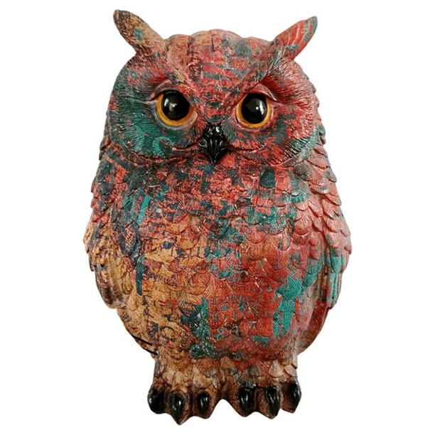 Estatua de búho, decoración del hogar, centro de mesa, pequeños artículos de decoración, figura de pájaro de resina, adorno Estilo D