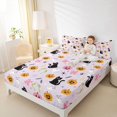 thumbnail image 3 of Manfei Thanksgiving Print Queen Sheets,Fall Harvest Pattern Halloween Queen Sheet Sets,4pcs,1 Flat Sheet,1 Fitted Sheet and 2 Pillowcases, 3 of 6