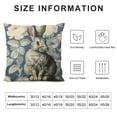 thumbnail image 5 of Shiartex   Blue and White Porcelain Pillow Covers Floral Chinoiserie Rabbit Pattern Farmhouse Decorative French Country Style Cushion Pillowcases for Bedroom Living Room Sofa White, 5 of 5