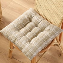 Ywuzuh Chair Pillows Seat Cushions, Tufted Overstuffed Textured Memory Foam Kitchen Chair Pads with Ties and Non-slip Backing