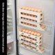 thumbnail image 5 of Dispensador de huevos para refrigerador, con ruedas automáticas, soporte para huevos, estante de almacenamiento de 3 niveles, nuevo [hsss], gris, 5 of 5