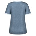 thumbnail image 4 of Vedolay Women'S Tops, Tees & Blouses Womens Tie Front Chiffon Blouses V Neck Batwing Short Sleeve Summer Tops Shirts,Blue M, 4 of 5