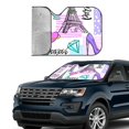 thumbnail image 2 of Yiaed Eiffel Tower and Hearts Print Car Windshield Sunshade Front Auto Car Front Window Sun Shade Foldable Sun Visor Shield Cover Auto Accessories for Sedan SUV Truck-Small, 2 of 5