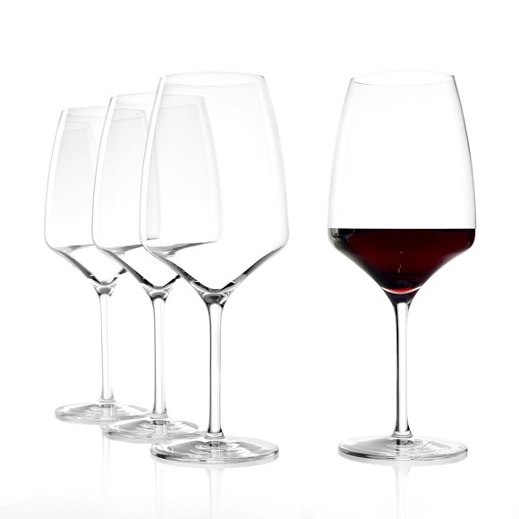 Stölzle Lausitz Bordeaux Red Wine Glasses 4 Set (EXPERIENCE). Dishwasher Safe Crystal Red Wine Glasses Set of 4 (21.75oz) Break-resistant Crystal Wine Glasses Set of 4 - Genuine Stölzle Wine Glass Set