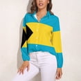 thumbnail image 3 of Bahamas Flag Long Sleeve Blouse Woman Streetwear Casual Shirts Summer Oversize Woman Streetwear Clothing Birthday Present, 3 of 7