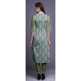 thumbnail image 4 of Bimba Rayon Slub Indian Printed Straight Kurta 3/4 Sleeve Tunic Dress For Women, 4 of 6