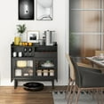 thumbnail image 2 of Costway Kitchen Buffet Sideboard Organizer Liquor Bar Cabinet withWine Rack & Sliding Door, 2 of 10