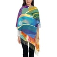 thumbnail image 3 of Haiem Rainbow Melting Ice Cream Pattern Women's Long Blanket Scarf Chunky Oversized Winter Fall Warm Scarf Big Tartan Scarves Wrap Shawl Ladies Gifts, 3 of 8