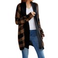 thumbnail image 5 of ZXSXSY Women Plaid Printed Open Front Pockets Long Sleeve Winter Sweater Cardigan, 5 of 8