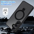 thumbnail image 5 of CASEFIV for Samsung Galaxy S25 Case,with Magnetic Invisible Stand [Military Drop Protection] [Compatible with MagSafe] Shockproof Slim Translucent Anti-Slip,Black, 5 of 8