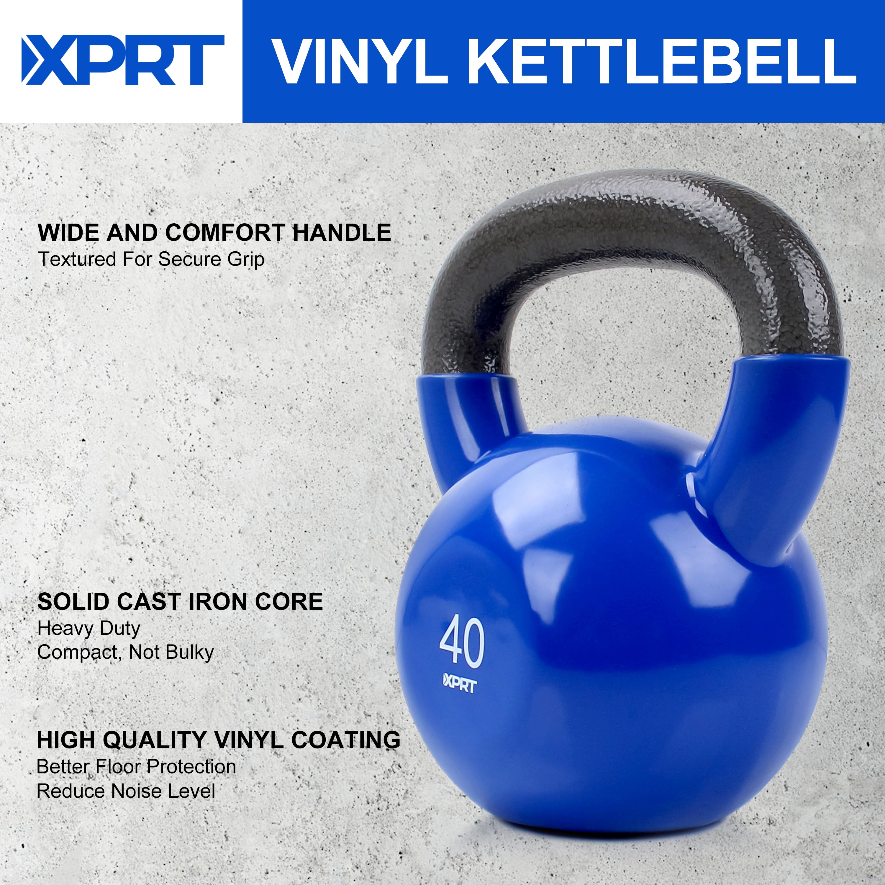 XPRT Fitness Vinyl Kettlebell 35 lb.