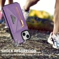 thumbnail image 3 of Dteck Crossbody Wallet Case for iPhone 15 Plus with Card Slots Holder, Magnetic Flip Folio Purse Case, PU Leather Zipper Handbag with Detachable Lanyard Strap for iPhone 15 Plus,Purple, 3 of 6