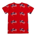 thumbnail image 6 of Zhuashum 4Th Of July Outfits For Boys 3-4 Years Short Sleeve Crew Neck Independence Day Children T Shirt Top Shorts Set Flag Prints Patriotic Playsuit Red, 6 of 7