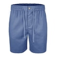 thumbnail image 2 of Yaoyar Mens Cotton Linen Shorts Casual Drawstring 7inch Inseam Shorts Stretch Summer Beach Wear, 2 of 4