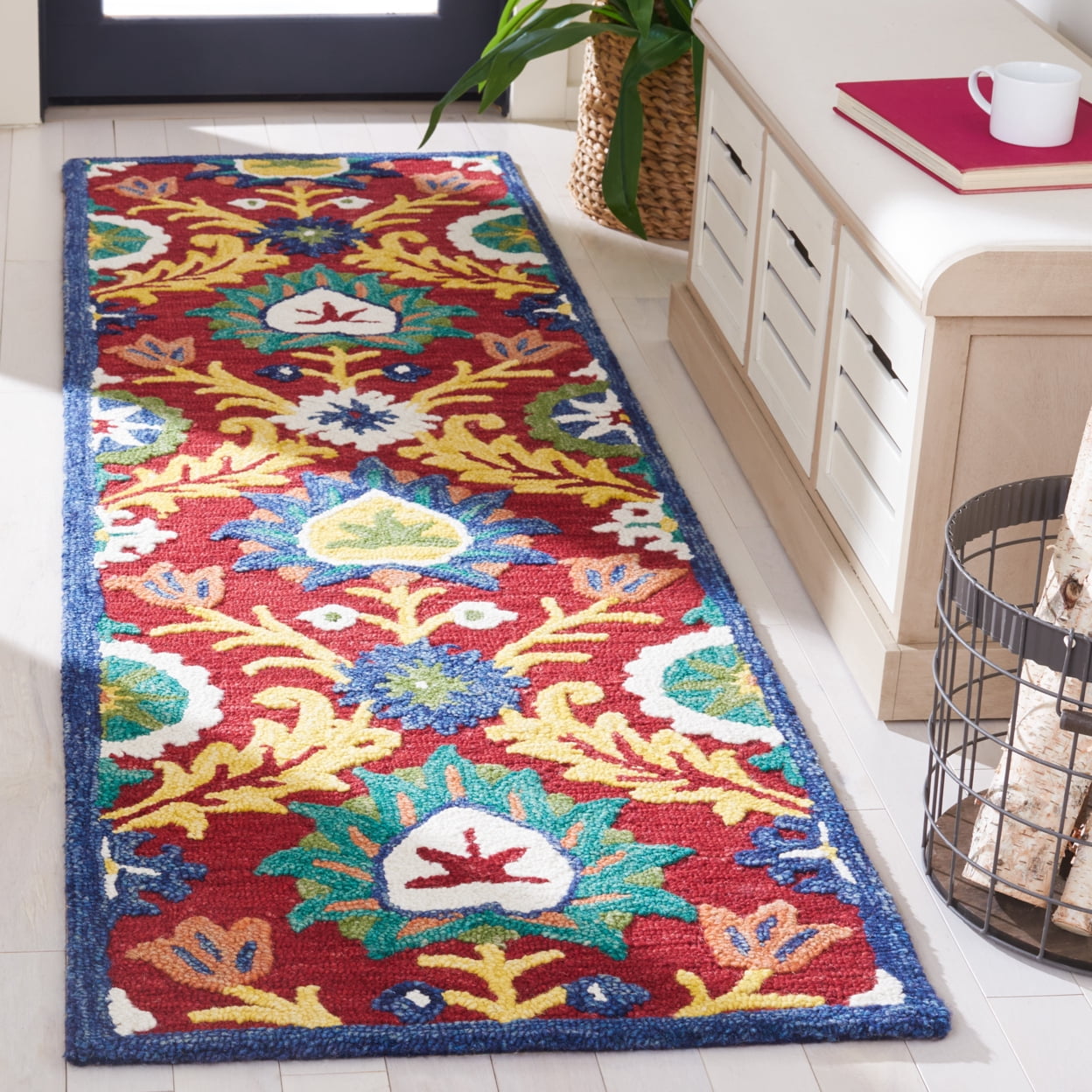 SAFAVIEH Blossom Cantor Floral Area Rug, Red/Yellow, 8' x 10'