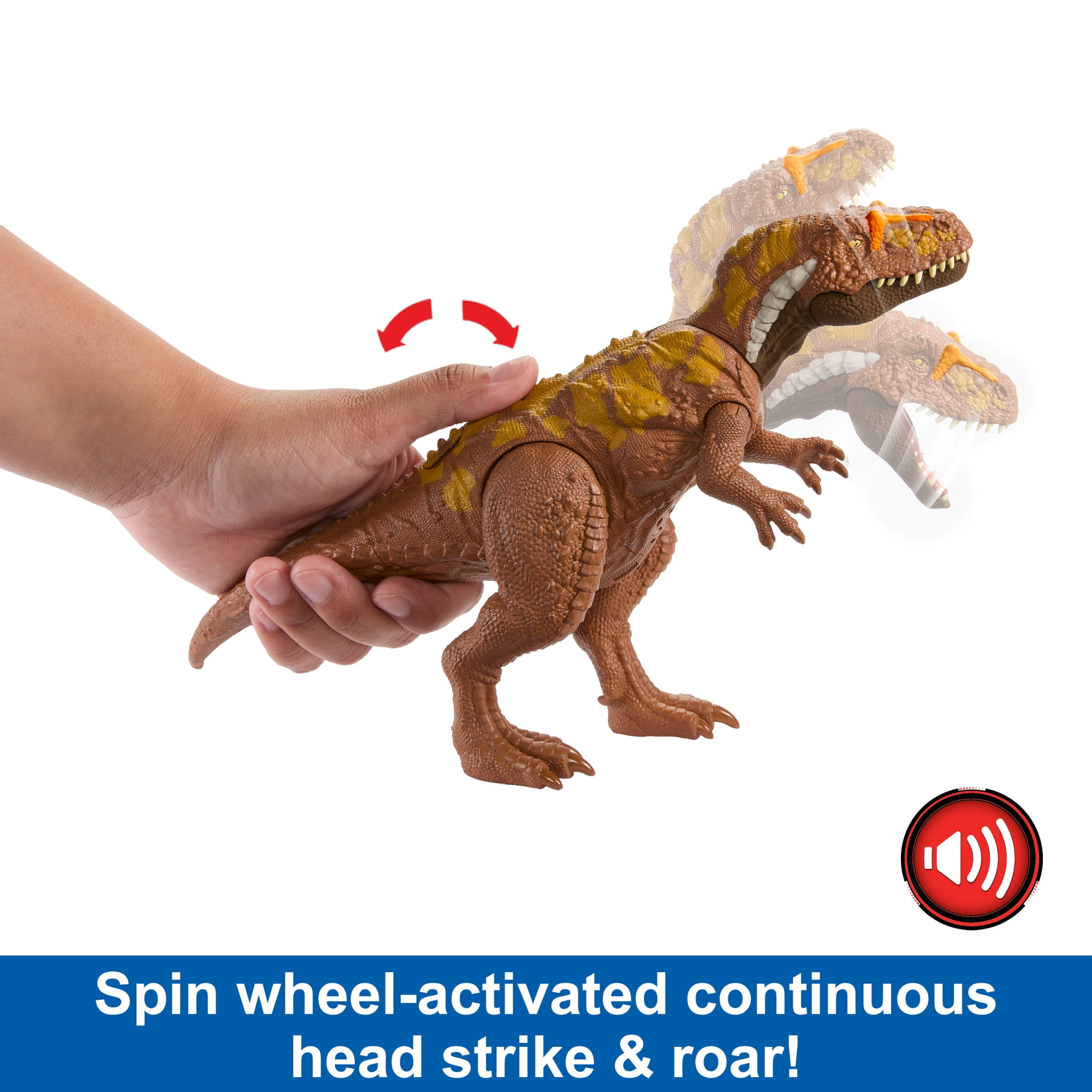 Jurassic World Wild Roar Dinosaur, Megalosaurus Action Figure Toy with Sound