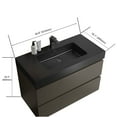 thumbnail image 3 of 36" Bathroom Vanity with Sink, Large Storage Wall Mounted Floating Bathroom Vanity for Modern Bathroom, One-Piece Black Sink Basin without Drain and Faucet, Gray, 3 of 10
