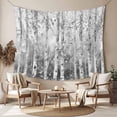 thumbnail image 2 of Grey Forest Tapestry for Bedroom Wall Hanging Tapestry, Modern Oil Painting Art Ceiling Backdrop Tapestries Poster Blanket Wall Decor for Teens Room Living Room Dorm 51" x 59", 2 of 8