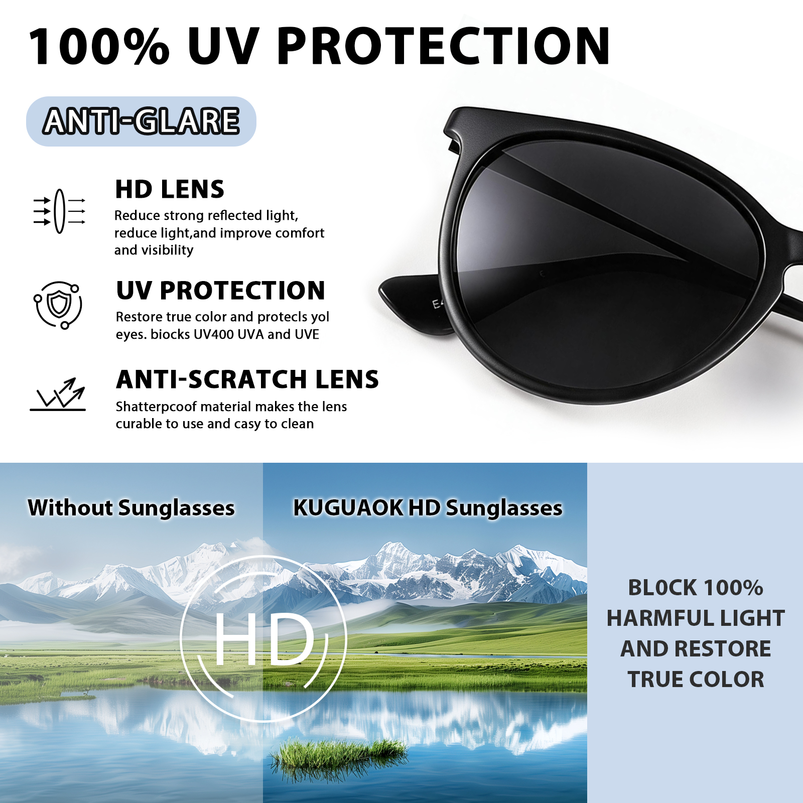Looikoos Retro Round Polarized Sunglasses 2-Pack photo 3