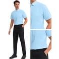 thumbnail image 5 of Unique Bargains Men's Short Sleeve Lightweight Business Formal Button Down Shirt XXL Blue, 5 of 6