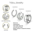 thumbnail image 4 of Ydou Cuffs Earrings for Women Non Pierced Earrings, Clip on Cartilage Earrings Dainty 14K Gold Plated Cubic Zirconia Huggie Hoop Earring for Women Trendy Jewelry Set 3pcs, 4 of 6