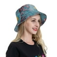 thumbnail image 6 of Zufioo Woman Under Blossoming Tree Waterproof Reflective Holographic Bucket Hat,Men and Women Night Reflective Hat,Rave Festival Boonie Cap, 6 of 6