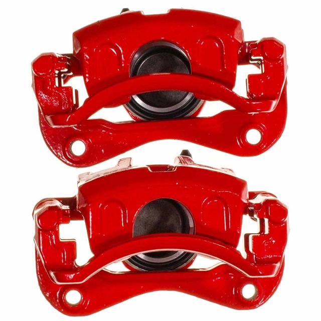Power Stop Front Right/Front Pair of Red Powder Coated Calipers