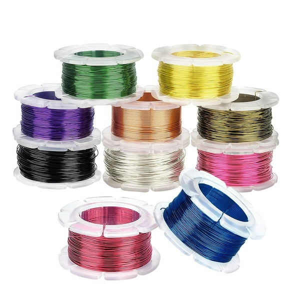 1Sets 656 Feet Craft Wire 10 Colors Copper Wire 26 Gauge Jewelry Making Wire Resistant Copper Beading Wire for Wrap Gem Stone Rings Necklace Jewelry Making Wrapping