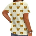 thumbnail image 2 of CLOOCL Women T Shirt Short Sleeve Cartoon Bear 3D Printed Blouse Oversized Tops, 2 of 5
