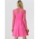 thumbnail image 4 of Vestido corto de una línea de fiesta de patinadora transparente de malla con lunares de corazón para mujer Rosa Caliente XL, 4 of 6