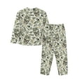 thumbnail image 2 of Wukai Skull with Cash Print Women's Pajama Set - Soft Long Sleeve Sleepwear for Comfort and Style-X-Large, 2 of 9