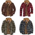 thumbnail image 4 of Camisas acolchadas a cuadros para hombre, chaqueta de leñador con capucha, franela acolchada con capucha, forro grueso, abrigos cálidos de manga larga, 4 of 5