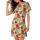 thumbnail image 2 of Balery Fall Maple Leaves Camisón de manga corta con cuello redondo para mujer, cómodo y elegante., 2 of 6