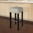 thumbnail image 4 of Gymax 1 PC Backless Bar Stool Fabric Seat Rubber Wood Legs Pub Kitchen Dining Beige, 4 of 8
