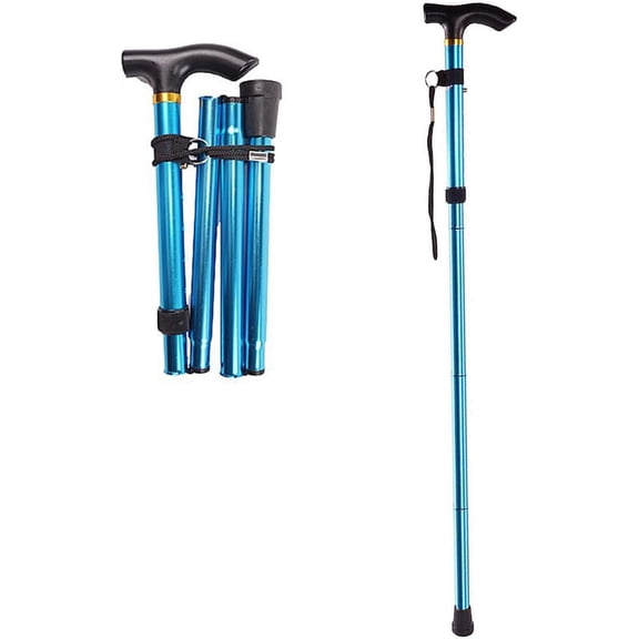 Collapsible Lightweigh Hiking Poles--for All Weather Adventures, Essential for Mountaineering,Trekking,Camping,Backpacking-Robust, Portable,Adjustable Walking Cane(Blue)